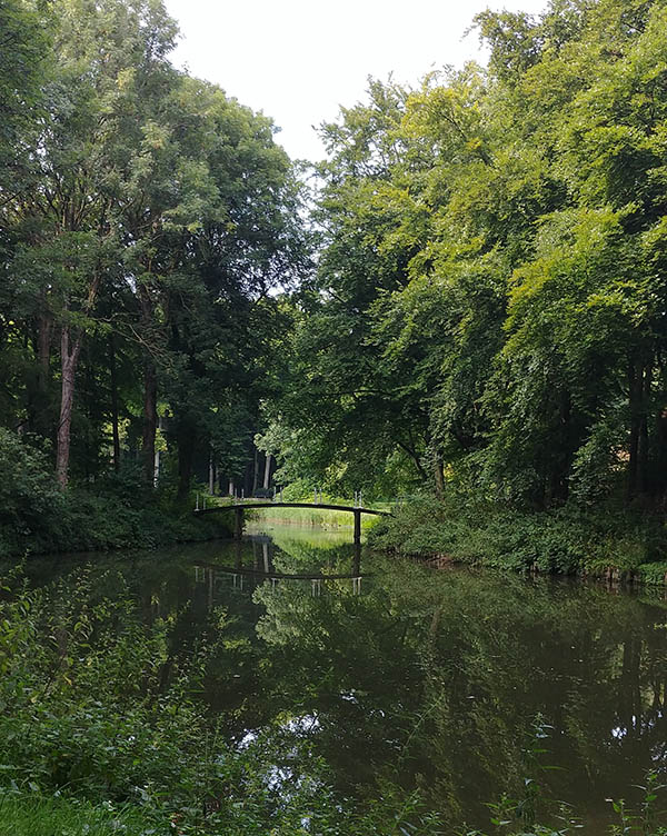 Foto van een brug in het Nollebos / Park Westduin bij Vlissingen als illustratie op de homepage van de Aquana edelsteenremedie serie